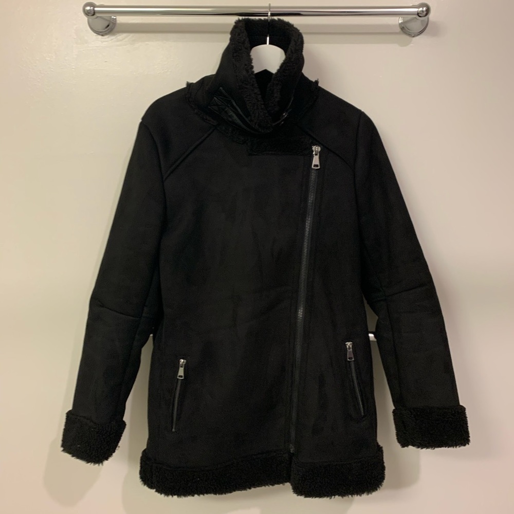 Vegan Fleece Suede Coat